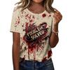 Women's Casual Halloween Print Short Sleeve T-Shirt