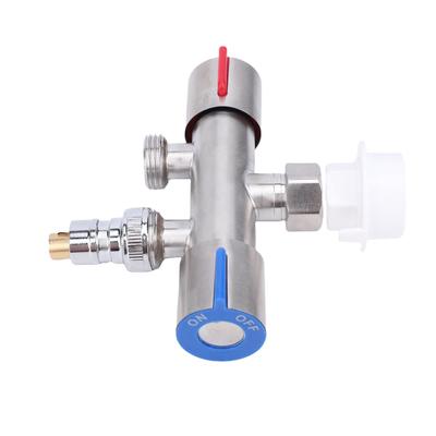 2 Way Hose Splitter G1Celsius2 304 Stainless Steel   Dual Control Leakproof Faucet Diverter Tap Splitter for Washing Machine Kitchen Garden