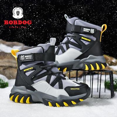 Bobdog Kids' Winter Waterproof Non-slip Snow Boots for Boys, Plus Velvet Warmth, 2025 Edition