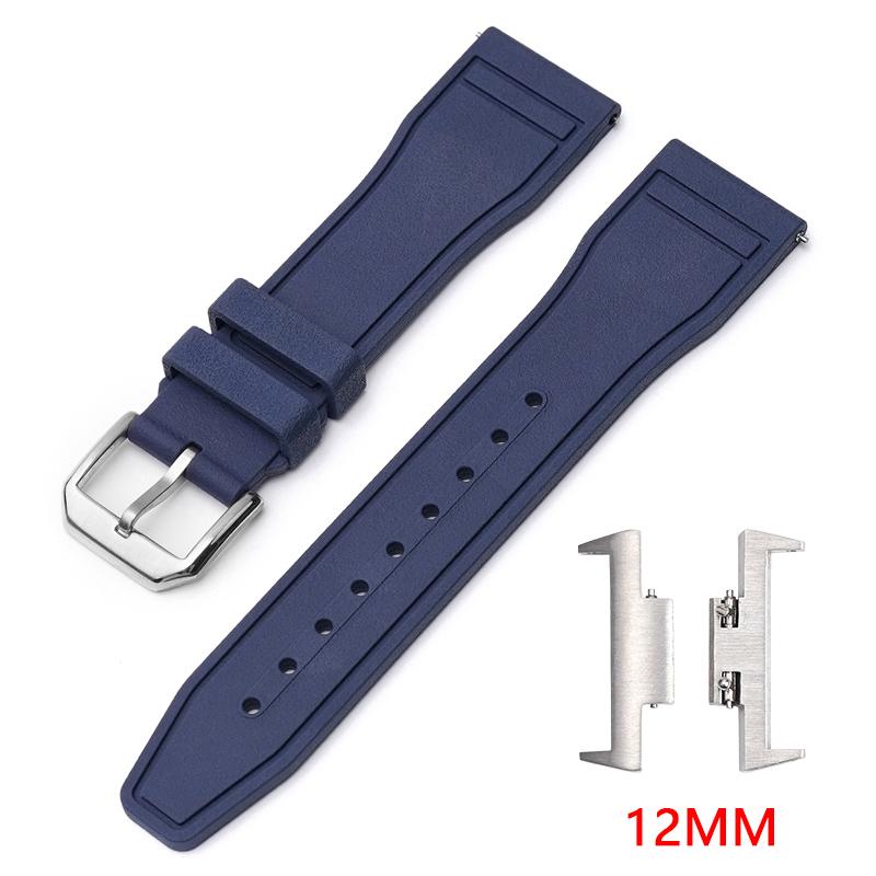 FKM Fluorgummiband för Tissot PRX-serien T137.407/T137.410 Super Player 40mm Herrar Snabbfäste Adapter Klockarmband 12mm
