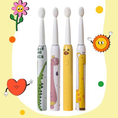 Smart Sonic Kids Electric Toothbrush with Timer Cartoon Animal Patterns Waterproof for 3-12 Years Child Health Oral Care Gift