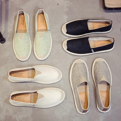 Canvas Shoes Men's Low-top One-pedal Lazy Shoes Linen Men's Shoes Old Beijing Cloth Shoes Summer Casual Fisherman Shoes