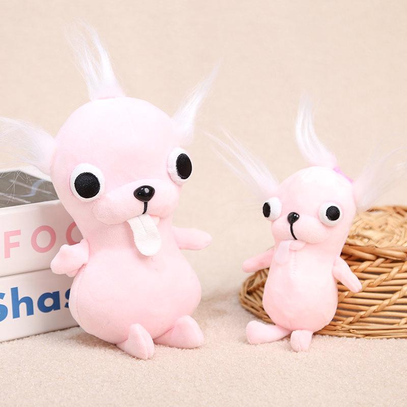 Ugly Cute Chihuahua Plush Keychain Funny Dog Pendant Bag Charm Soft Stuffed Animal Toy Accessory