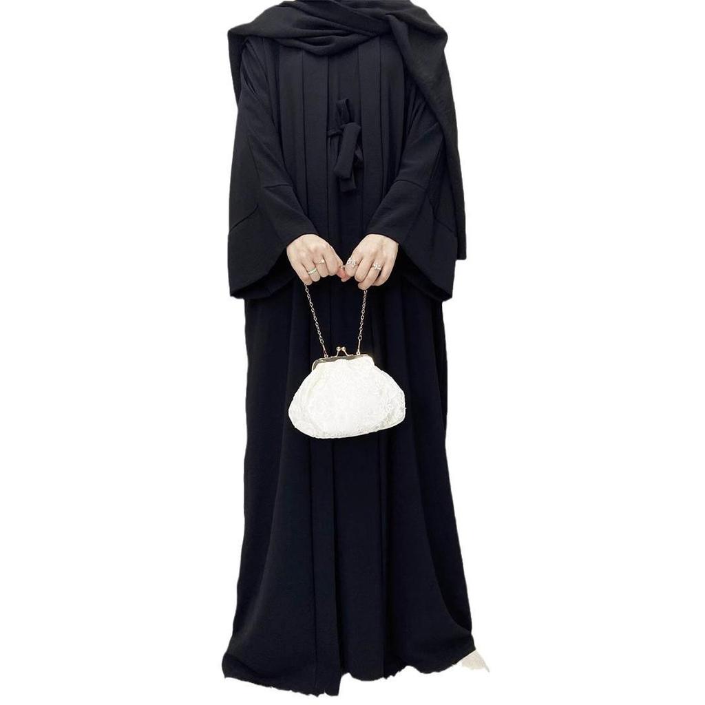 Middle Eastern Women's Solid Color Plus Size Multi-color Turkish 2-Piece Robe & Dress Set
