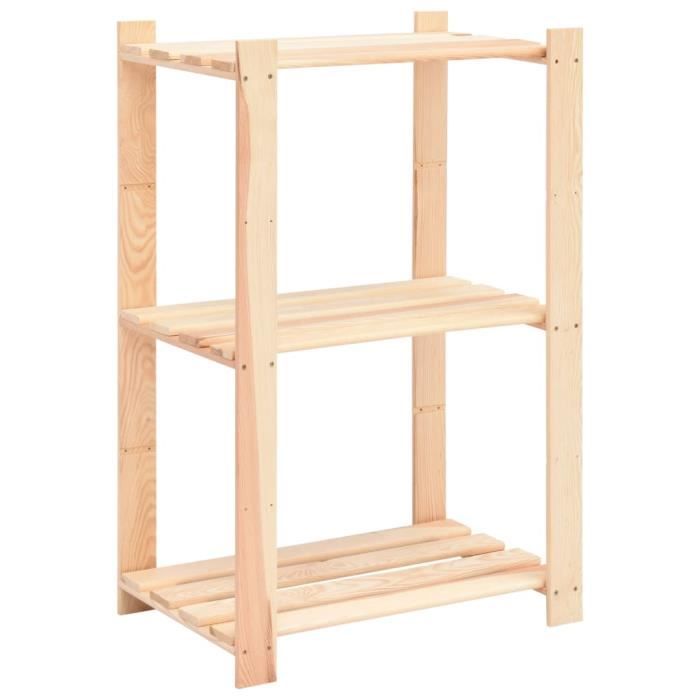 VidaXL 3-Tier Storage Shelves 2 Pcs 60x38x90 Cm Pine 150 Kg
