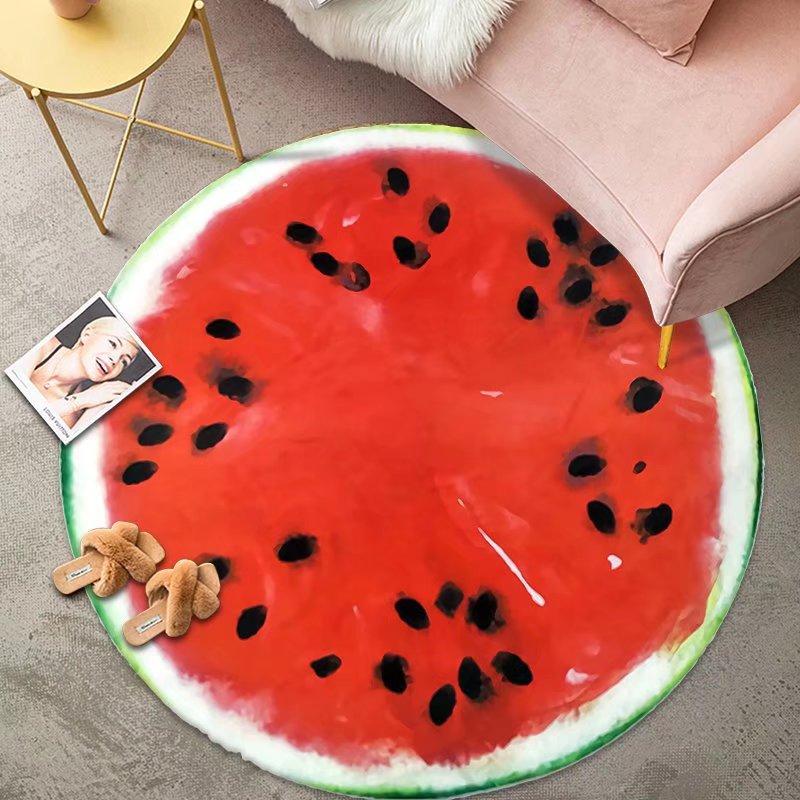 Creative Pizza Gourmet Floor Mat Living Room Decoration Round Carpet Funny Children Washable Study Rug Home Anti-slip Soft Rug