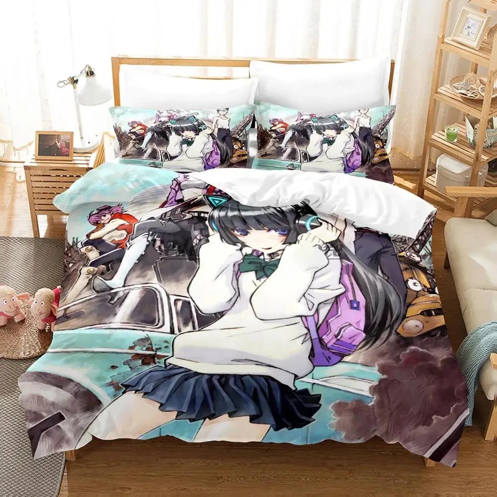 2024 FLCL Alternative Boys Bedroom Bedspread Single Twin Full Queen King Size Anime B Quilt Cover Pillowcaseed Sheet Set