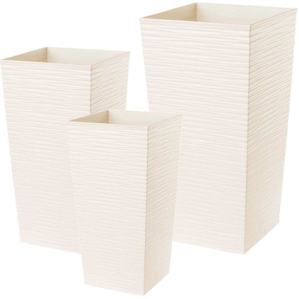KADAX Set of 3 Flowerpots Flowerpots Inserts Garden Flowerpots Tall Graphite 57cm