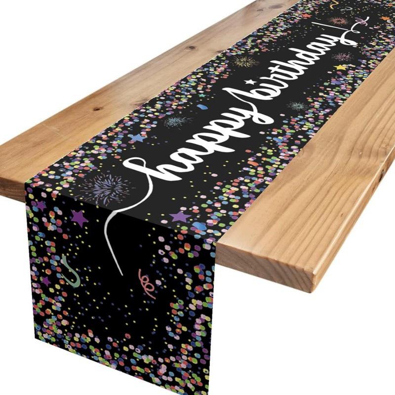 Happy Birthday Table Runners,Colorful Dot Birthday Table Runner Birthday Table Linens for Dining Birthday Party Table Decor