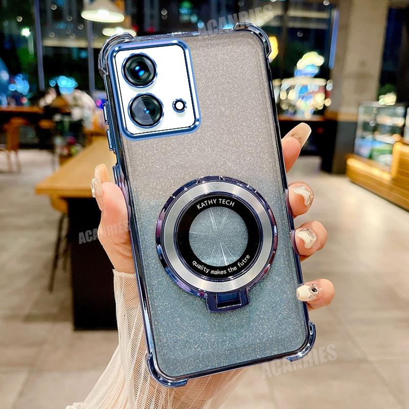 

Motog84 Роскошный чехол-держатель с градацией покрытия для Motorola Moto G84 G54 5g G52 G82 G30 G20 G10 Противоударный силиконовый чехол-подставка For MOTO G84