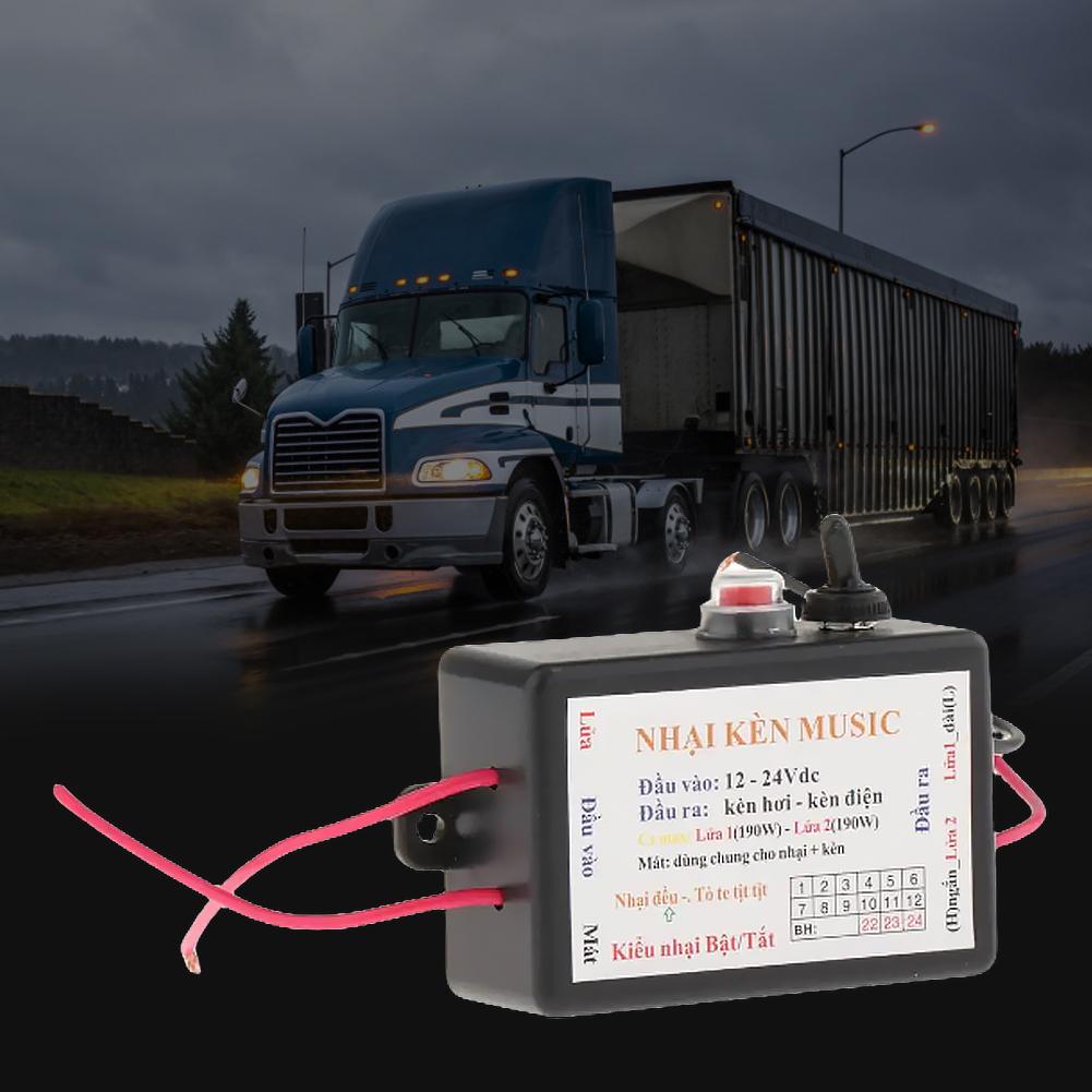 12-24V Volume Switching 3/12 Sound Effects Car Horn Sound Effect Controller Car Motor Relay Music Box for Car Truck Marine Boat