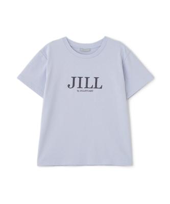 JILL by JILL STUART Flocked Logo T-Shirt, 125-5260012, Blue, Free Size, Women's