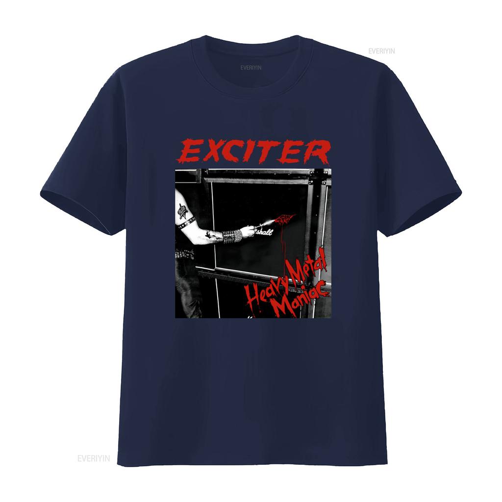 Exciter Heavy Metal Maniac Music T Shirt for Rock Fans Vintage Washed Fashion Breathable Streetwear Stretched Graphic Soft