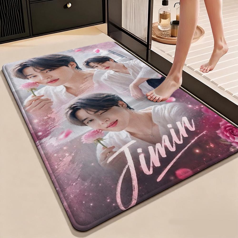 Jimin Pink Roses Carpet Soft Rug Plush Rug 8X10 Rug Living Room Rug Hallway Runner Noise Reducing