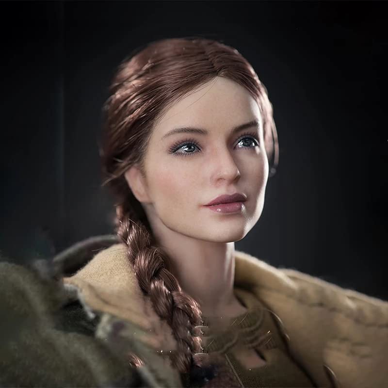 16 Hlava Řezba Krásná Ženská Postava Hlava Socha Řezba Vhodné pro 12palcovou Ženskou Akční Figurku (H)