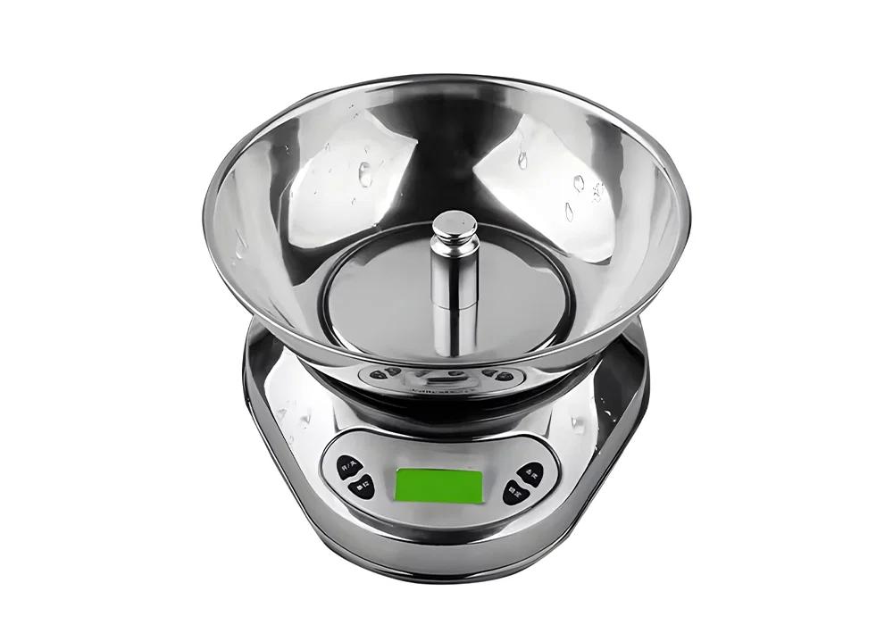 Electronic Kitchen Scale with Bowl Up to 5 , Metal, Accurate 1 Wagpro-K5C