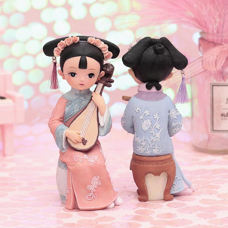 Boneca Princesa Estilo Antigo Xianci de Resina: Ornamento de Mesa Elegante e Presente para Menina