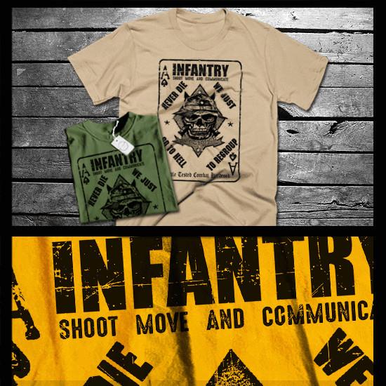 

Combat t-shirt military Infantry Grunt Tactical Assault Infantryman platoon tee M