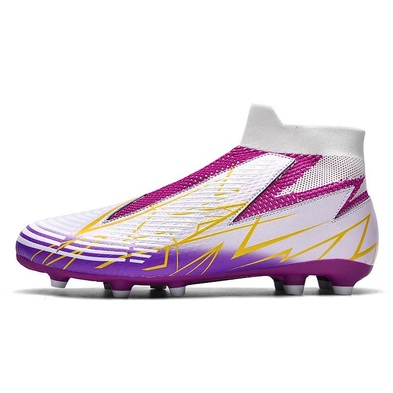 2025 Fashion Long Spikes Football Boots Breathable High Top Non-slip Training Women's Soccer Shoes Big Size 47 Sneaker Shoes Men