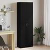 Office Cabinet Black Oak Effect 60 X 32 X 190 Cm Engineered Wood
