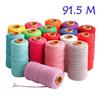 Multicolor 100m Long/100Yard DIY Crafts Artisan Linen String Home Textiles Twisted Cord Cotton Rope
