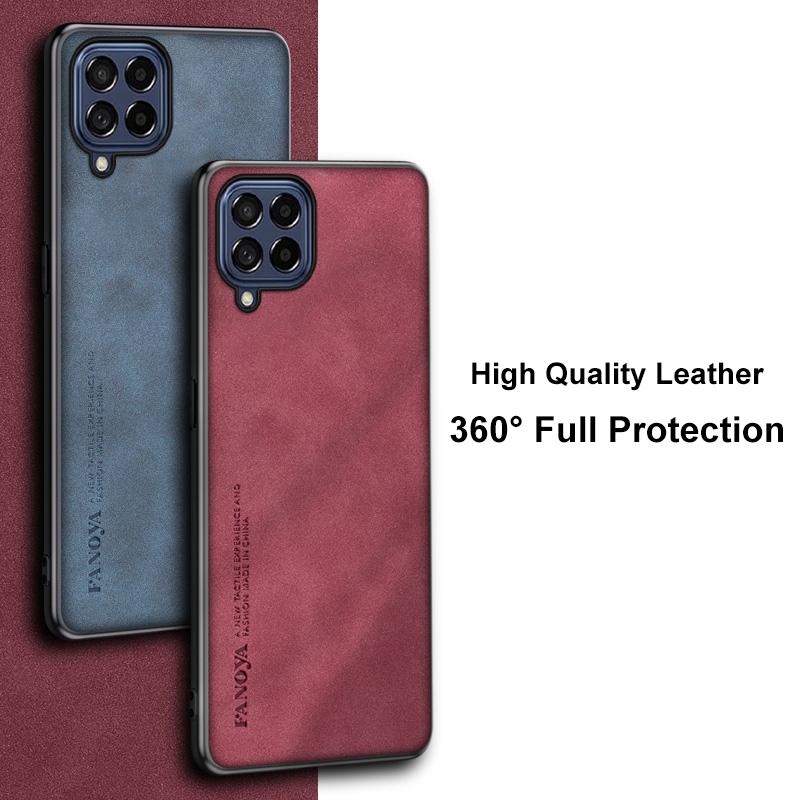 For Samsung Galaxy A12 A22 4G A42 5G Case Luxury Leather Phone Case For Samsung M12 M22 M32 M42 Back Cover Silicone Protection
