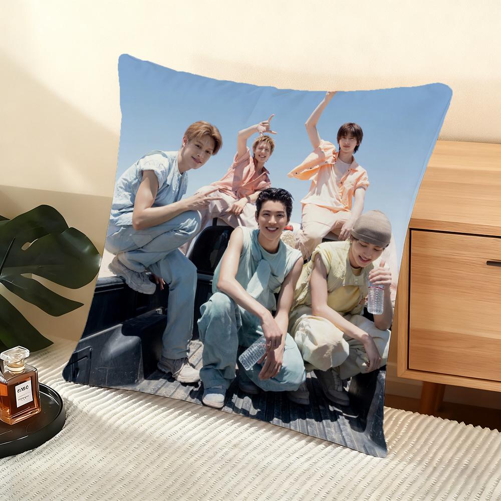 KPOP Cortis Boy Band Cushion Cover Silky Short Plush Home Sofa Cushion Cover - Invisible Zipper Home Decoration