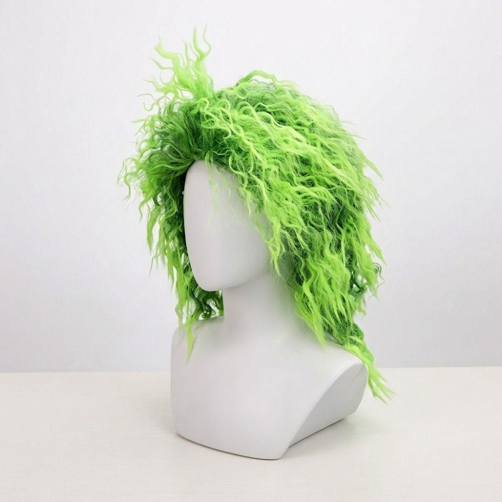 Tangerine/Green Halloween Costume Wig Voluminous Instant Noodle Style Hairpiece  Masquerade Ball