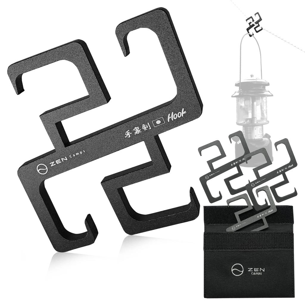 ZEN Camps Shuriken Hooks (Set of 3) Rope Hooks, Rope Hangers, S-Hooks, for Camping, Tents, Tarps, and Outdoor Activities