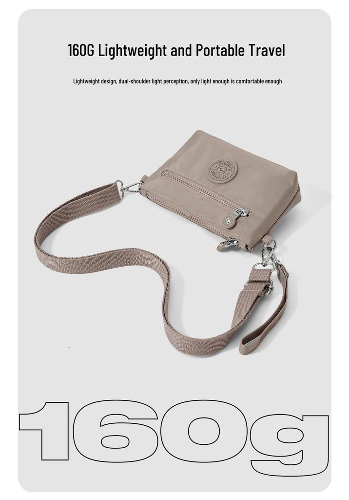2026 Frühling Damen Wasserdichte Nylon Schultertasche Crossbody Tasche mit Münzfach mit mehreren Fächern