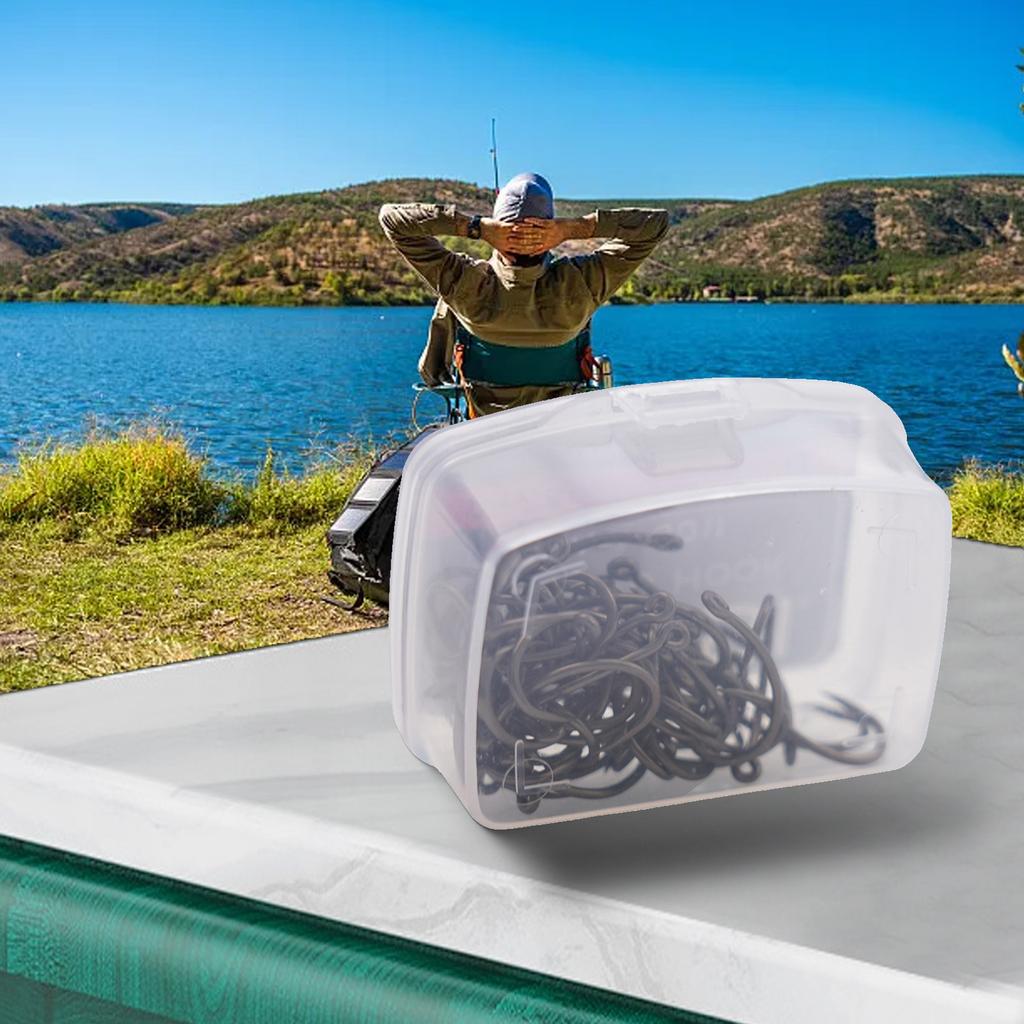 Professional Fish Hooks Set Tackle 50pcs Curve Shank