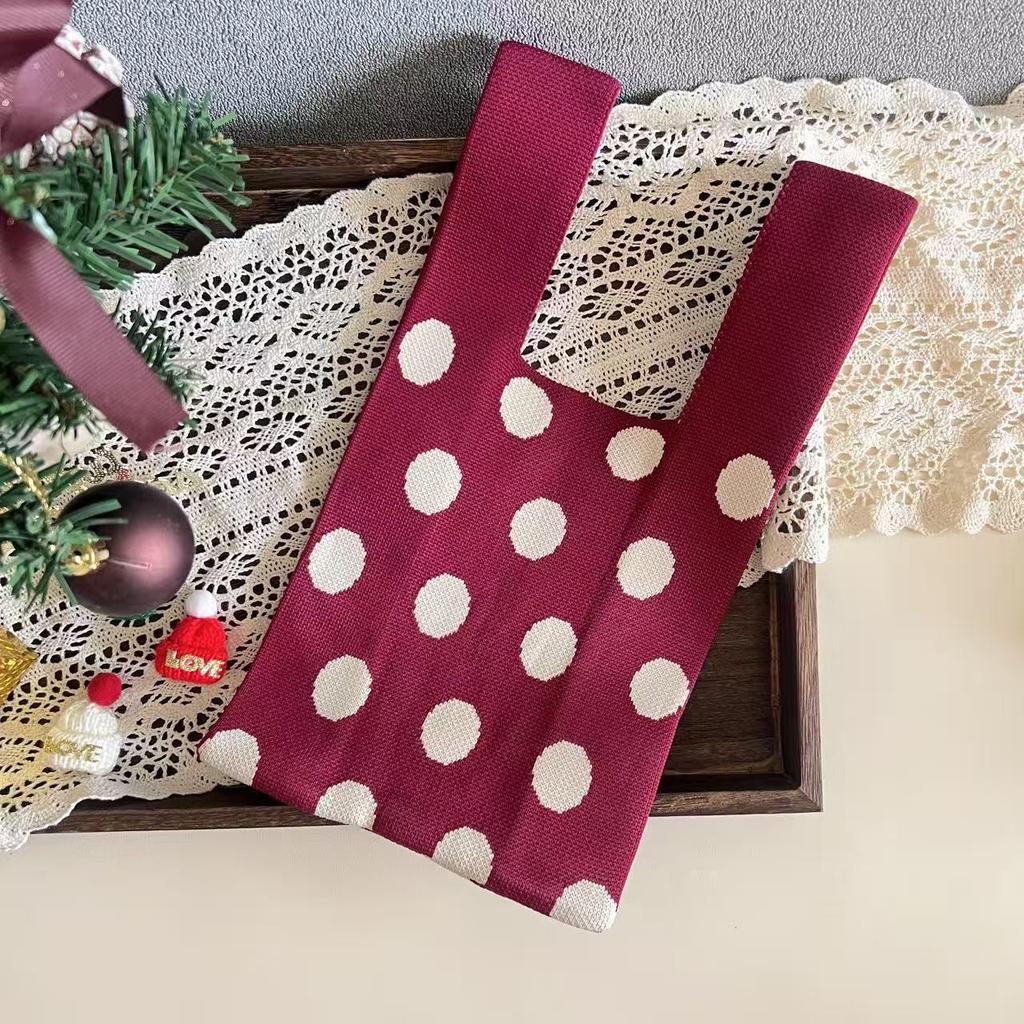 2026 New Year Red Lucky Gift Bag - Knitted Tote with Envelope Design, Perfect for Annual Meetings and Celebrations