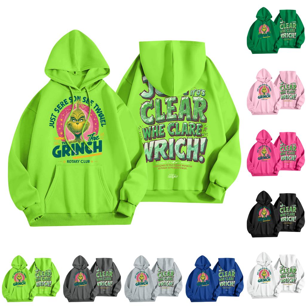 Women's Casual Fashion Christmas Printed Leisure Hooded Sweatshirt With Pockets