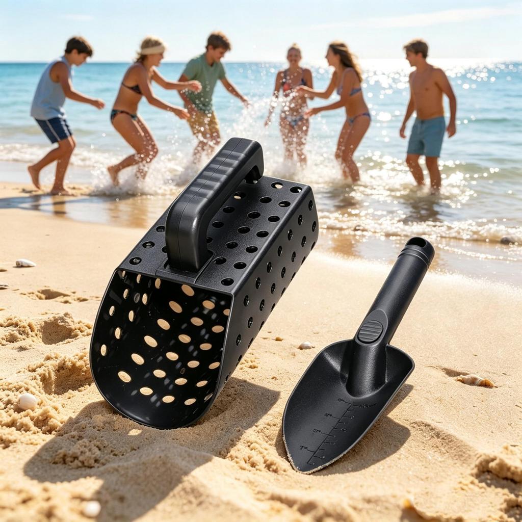 Multi-functional Hourglass Sand Shovel & Sieve Metal Detector for Beach Treasure Hunting