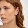 Silver dragon ear cuff with red eyes earring 925 silver