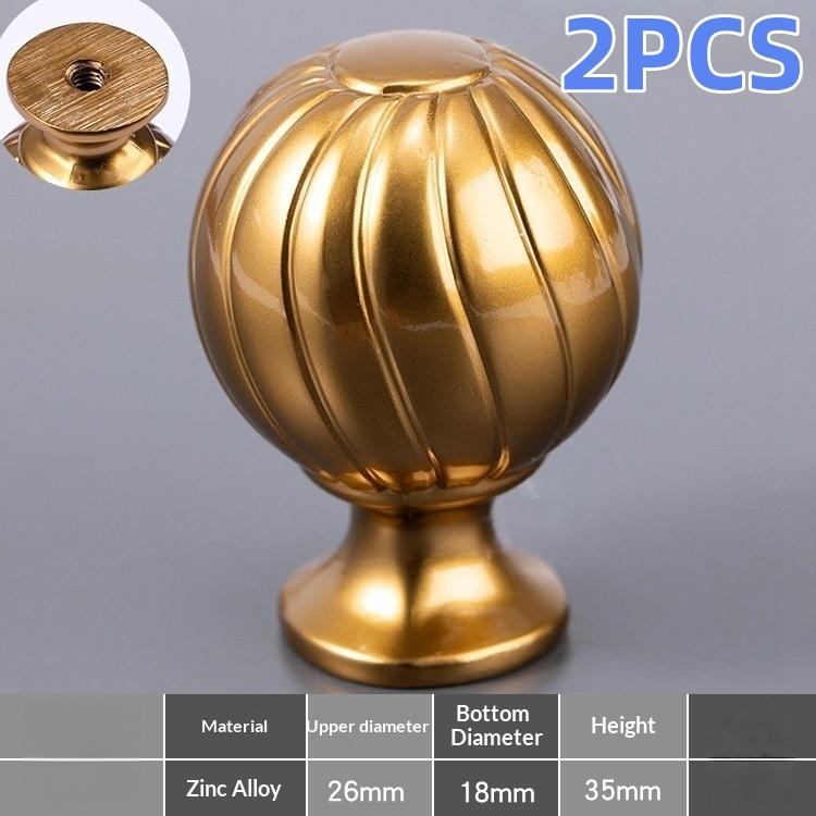 1/2Pcs Simple Kitchen Cabinet Bed Wardrobe Drawer Handle  Light Luxury Zinc Alloy Single Hole Round Ball Cabinet Door Handle