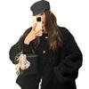 Veste paresseuse en laine d'agneau écologique pour femmes, automne et hiver, courte, ample, épaisse, fourrure intégrée, décontractée, rajeunissante, haut