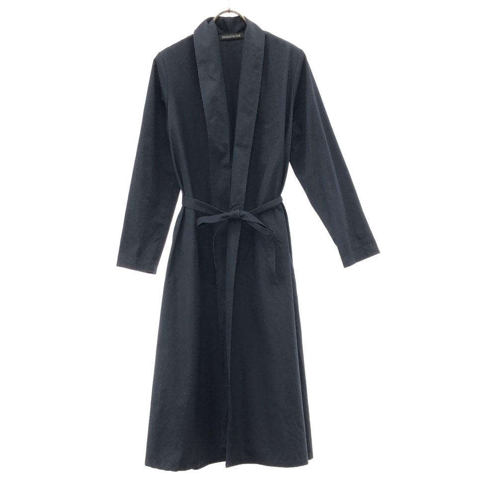 Mizuiro Ind Made In Japan Long Sleeve Gown Coat Navy Women Used