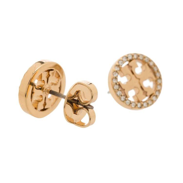 Tory Burch Classic Logo Earrings With Diamonds Women earrings Gold 53422-783