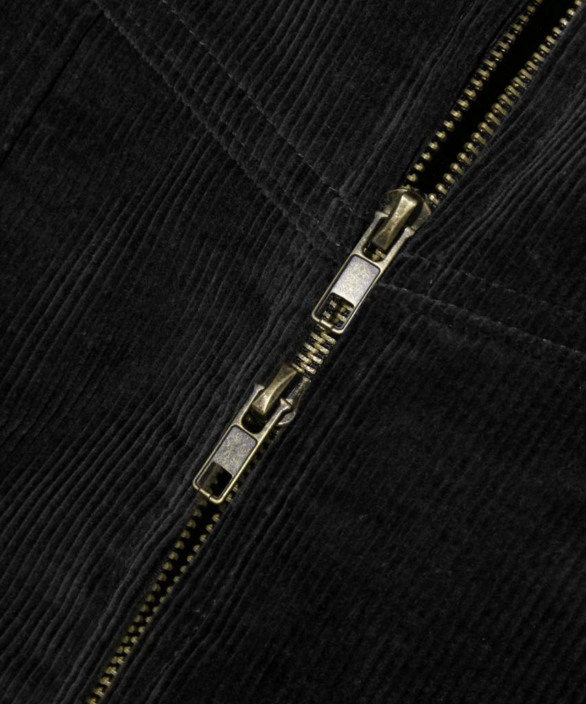 Trillion Sherpa Corduroy Studded Western Jacket_Black