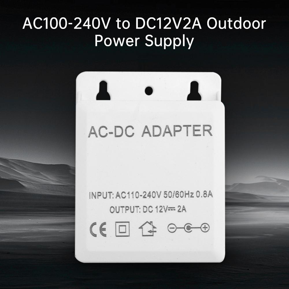 DC12V 2A EU Plug Adapter Security Outdoor Power LED Waterproof Dual Wire Electric Surveillance Camera Power Adapter AC100-240V
