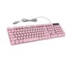 Gaming Keyboard USB Round 104 Keycaps Backlit Ergonomic Fodable Feet Multimedia Keys Wired Keyboard for Desktop Laptop