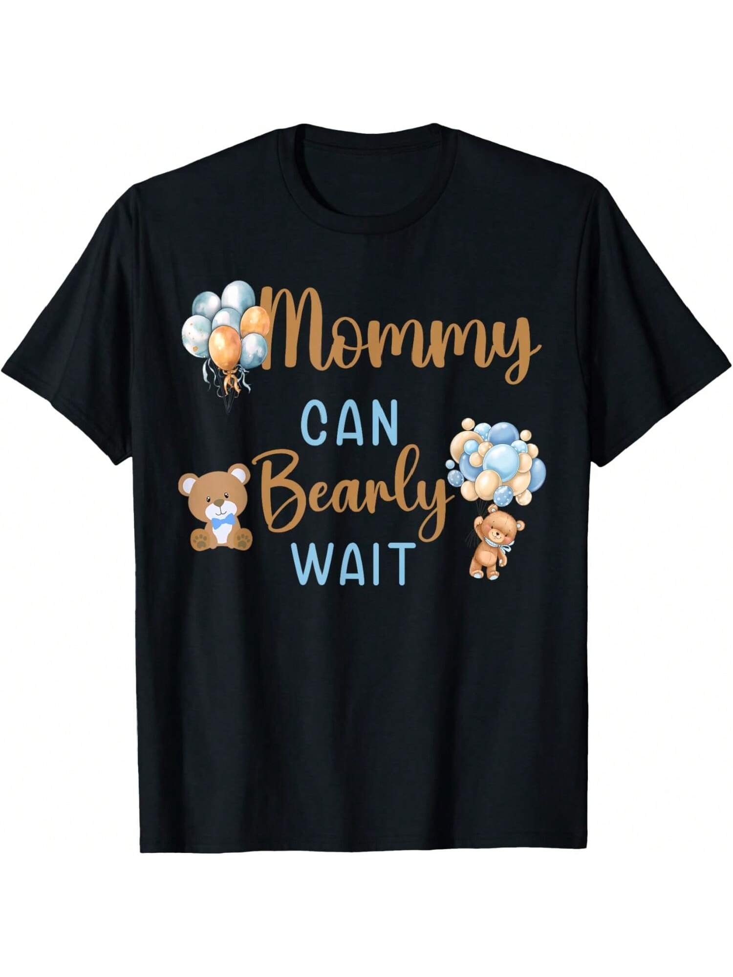 

Mommy Can Bearly Wait Gender Neutral Baby Shower Matching T-Shirt XXXXXL чорний