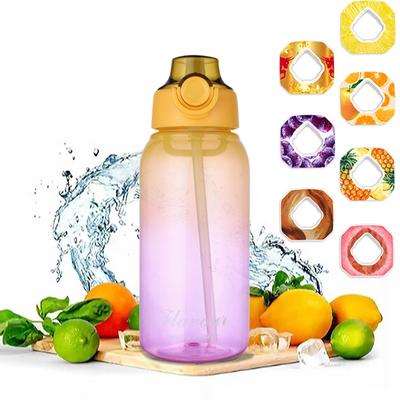 Water Bottle With 7 Pods, 1000ML Fruit Water Bottle, 0% Sugar Water Cup, Sports Water Cup