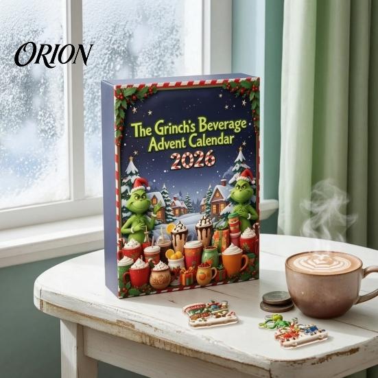 Christmas Home Decor Holiday Advent Calendar, 24 Days Countdown Calendar with Pcs Mini Acrylic Highland Cow/Cat/Green Elf Figures, Collectible