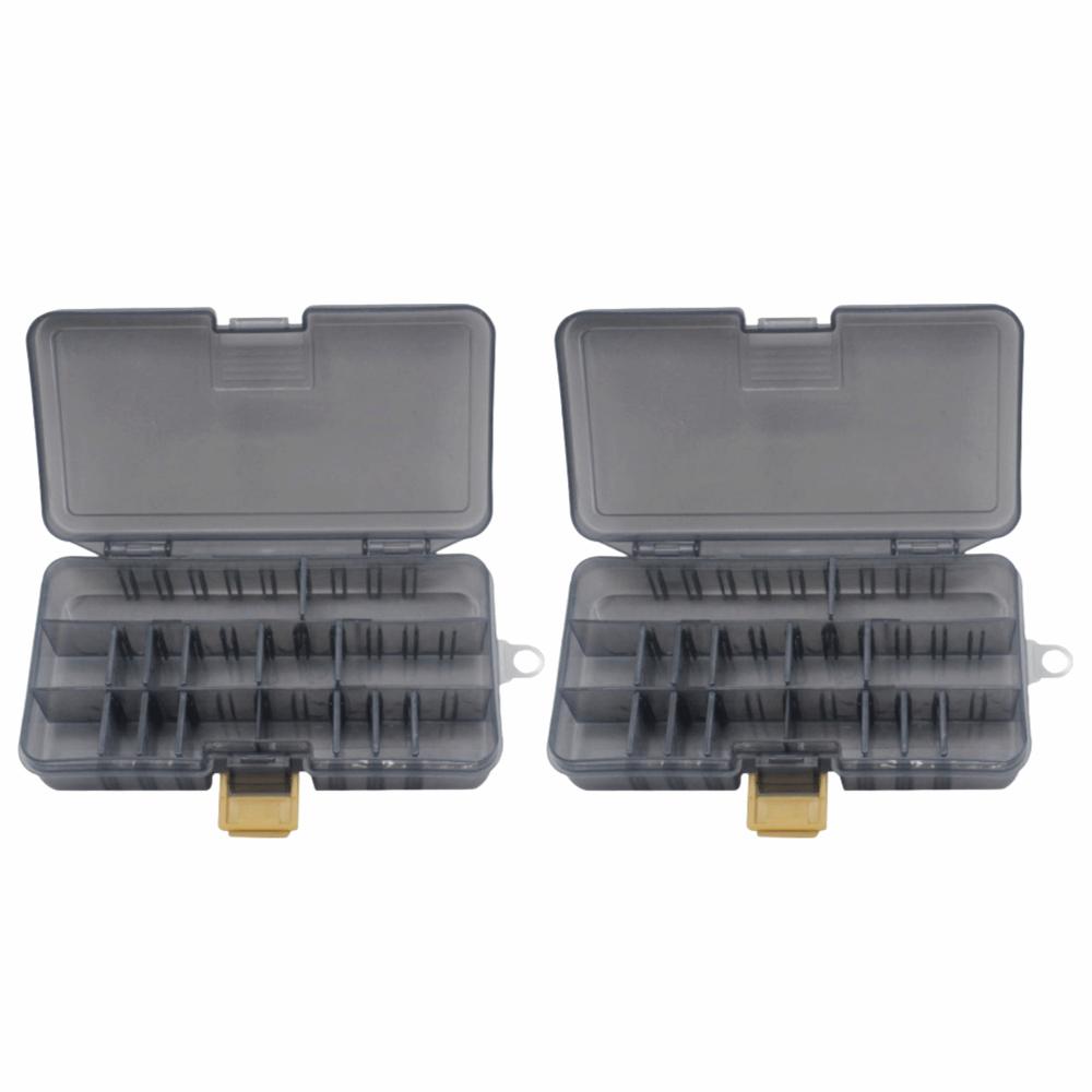2PCS Removable Dividers Fishing Lure Storage Case PP Fishing Bait Organizer Box for Hook Storage