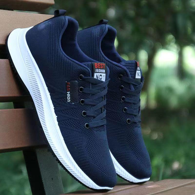 2024 Sommer neue Herrenschuhe Outdoor lässige bequeme Sportschuhe Außenhandel Fliegenstrickschuhe weiche Sohle leichte atmungsaktive Schuhe