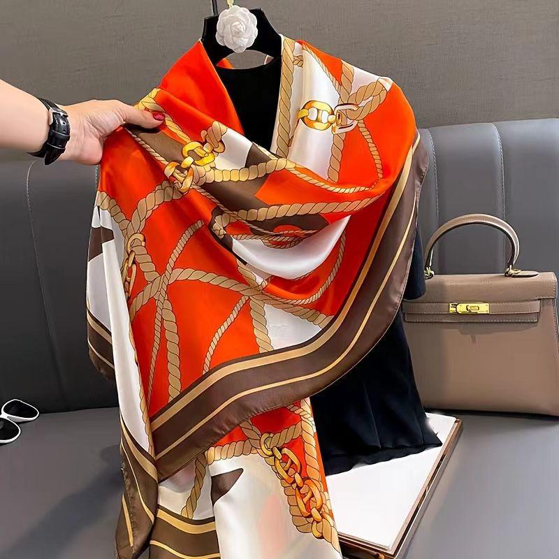 Hochwertiger Sommerseidenschal - Langer, modischer Sonnenschutzschal für Damen