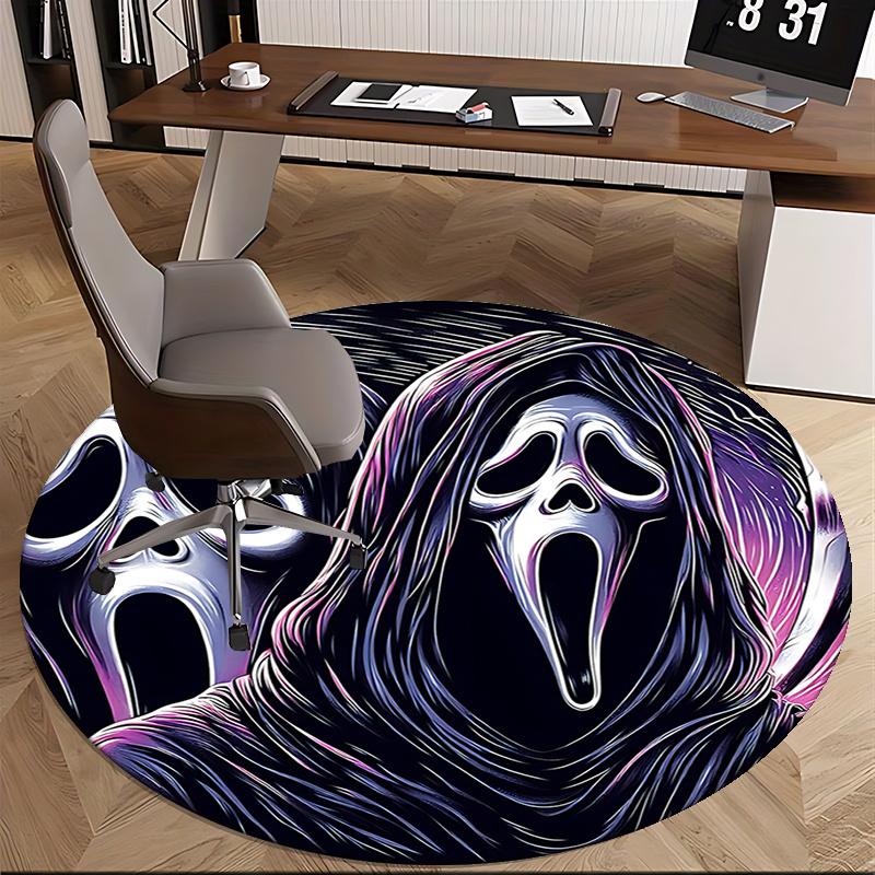 

Коврик-подкладка под стул с изображением Призрачного лица из «Крика» - Круглый ковер для домашнего декора, офиса, гостиной, спальни, Идея для подарка0490b 80cm by 80cm