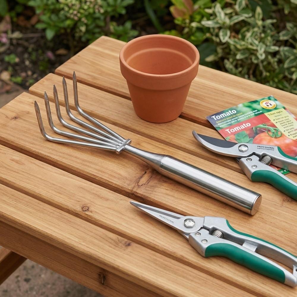 Stainless Steel Garden Hand Rake Manual Weeding Removal Puller Small Leaf Rakes Loosening Soil